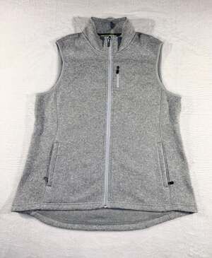 Orvis Sweater Fleece Full-Zip Vest Grey Size L